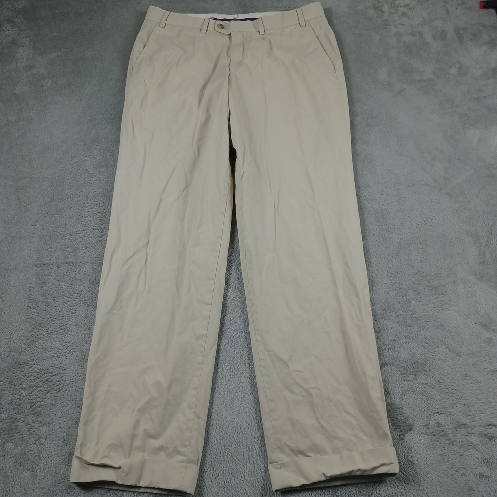 Hiltl Pants Mens 32x31 Beige Chino Pockets Straight Preppy Professional Business